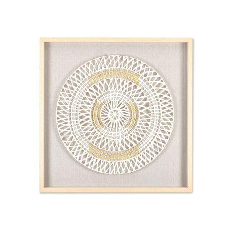 Netted Design Circular Wall Decor (Cream)