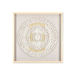 Netted Design Circular Wall Decor (Cream)