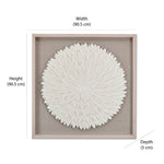 Feather Design Circular Wall Decor (White)