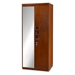 Hedron 2 Door Wardrobe With Mirror (Antique Cherry)