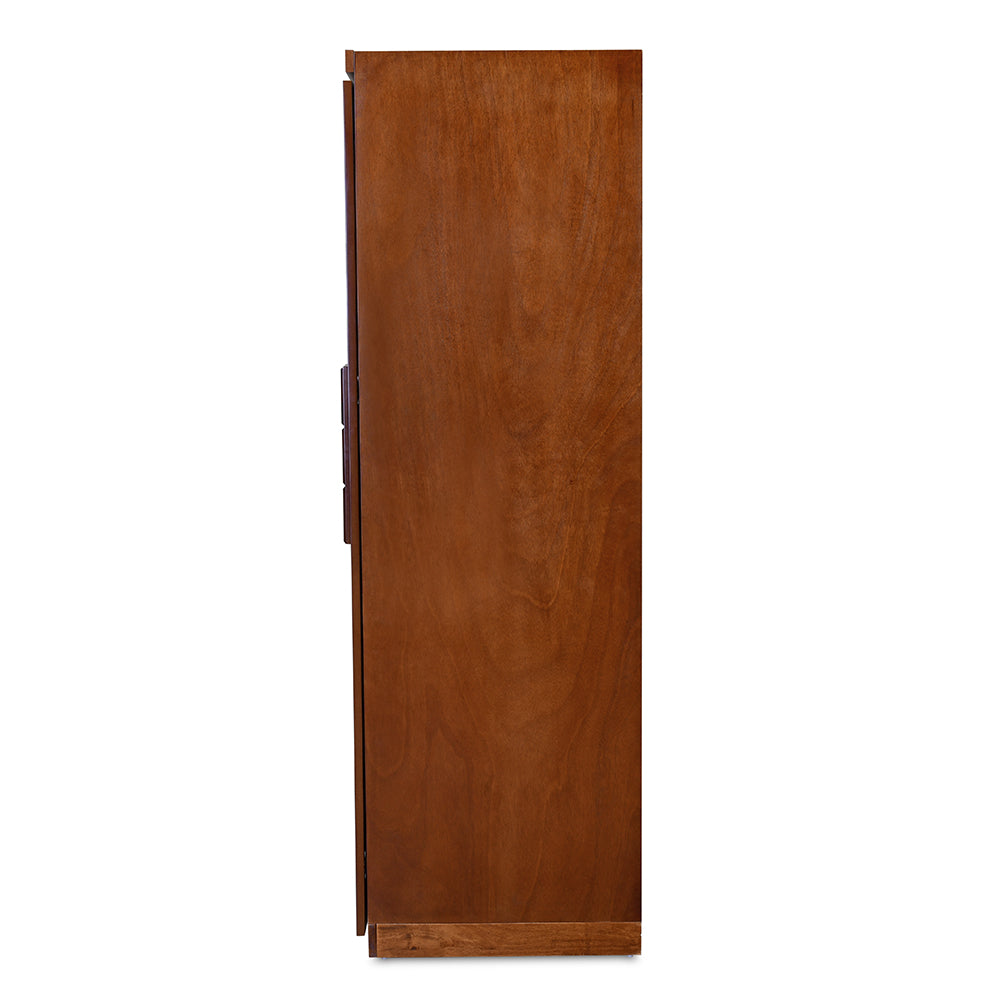 Hedron 2 Door Wardrobe With Mirror (Antique Cherry)