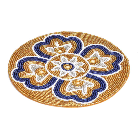 Decorative Floral Beaded Trivet (Multicolor)