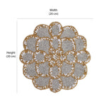 Decorative Floral Beaded Trivet (Grey & Gold)