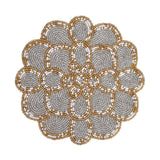 Decorative Floral Beaded Trivet (Grey & Gold)