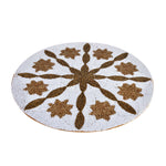 Floral Beaded Round Table Placemat (Gold & Off White)