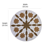 Floral Beaded Round Table Placemat (Gold & Off White)