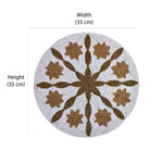 Floral Beaded Round Table Placemat (Gold & Off White)