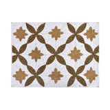 Floral Beaded Rectangular Table Placemat (Gold & Off White)