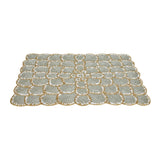 Floral Beaded Rectangular Table Placemat (Grey & Gold)