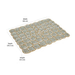 Floral Beaded Rectangular Table Placemat (Grey & Gold)