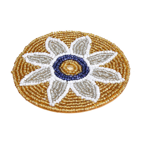 Floral Beaded Coasters Set of 4 (Multicolor)