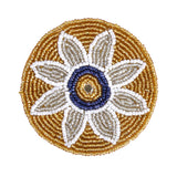 Floral Beaded Coasters Set of 4 (Multicolor)