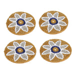 Floral Beaded Coasters Set of 4 (Multicolor)