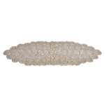 Decorative Floral Beaded Table Runner (90 x 33 cm, Grey & Gold)