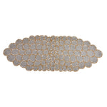 Decorative Floral Beaded Table Runner (90 x 33 cm, Grey & Gold)