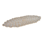 Decorative Floral Beaded Table Runner (90 x 33 cm, Grey & Gold)