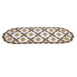 Decorative Floral Beaded Table Runner (90 x 33 cm, Gold & Off White)