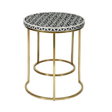 Ingrid Engineered Wood and Resin Top Nest Tables Set of 2 (Gold)