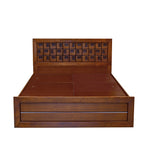 Hedron Queen Bed With Box Storage (Antique Cherry)