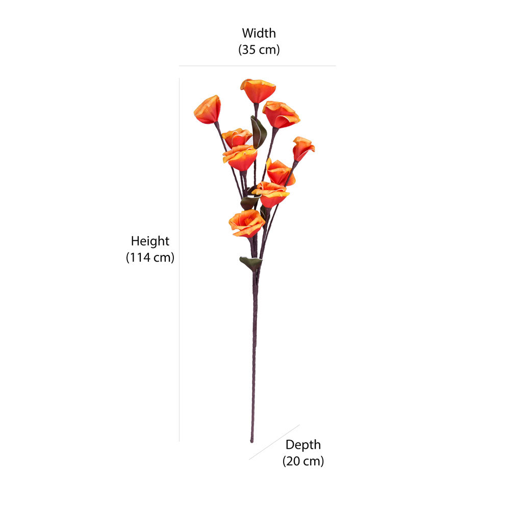 Artificial Mini Rose Flowers Bunch (Orange)