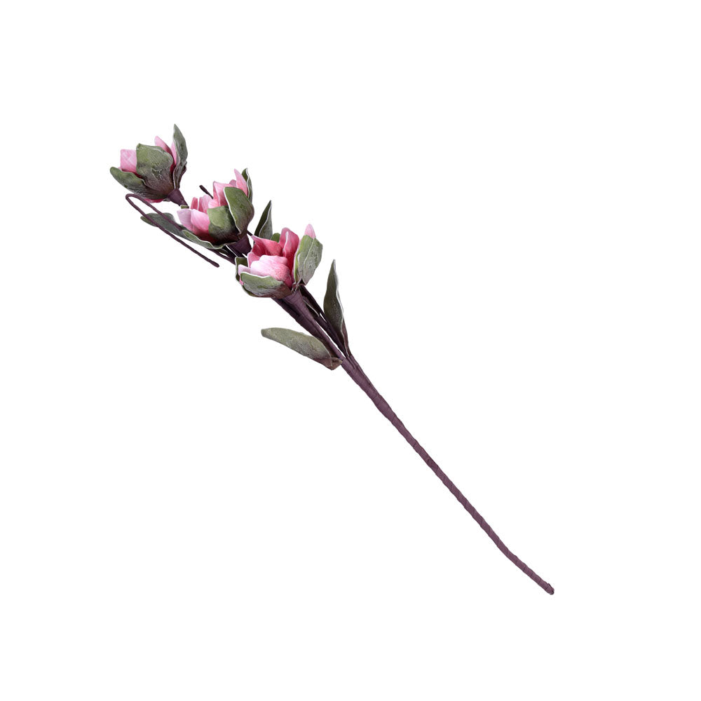 Artificial 3 Rose Flowers Stick (Pink)