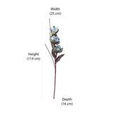 Artificial 3 Rose Flowers Stick (Blue)