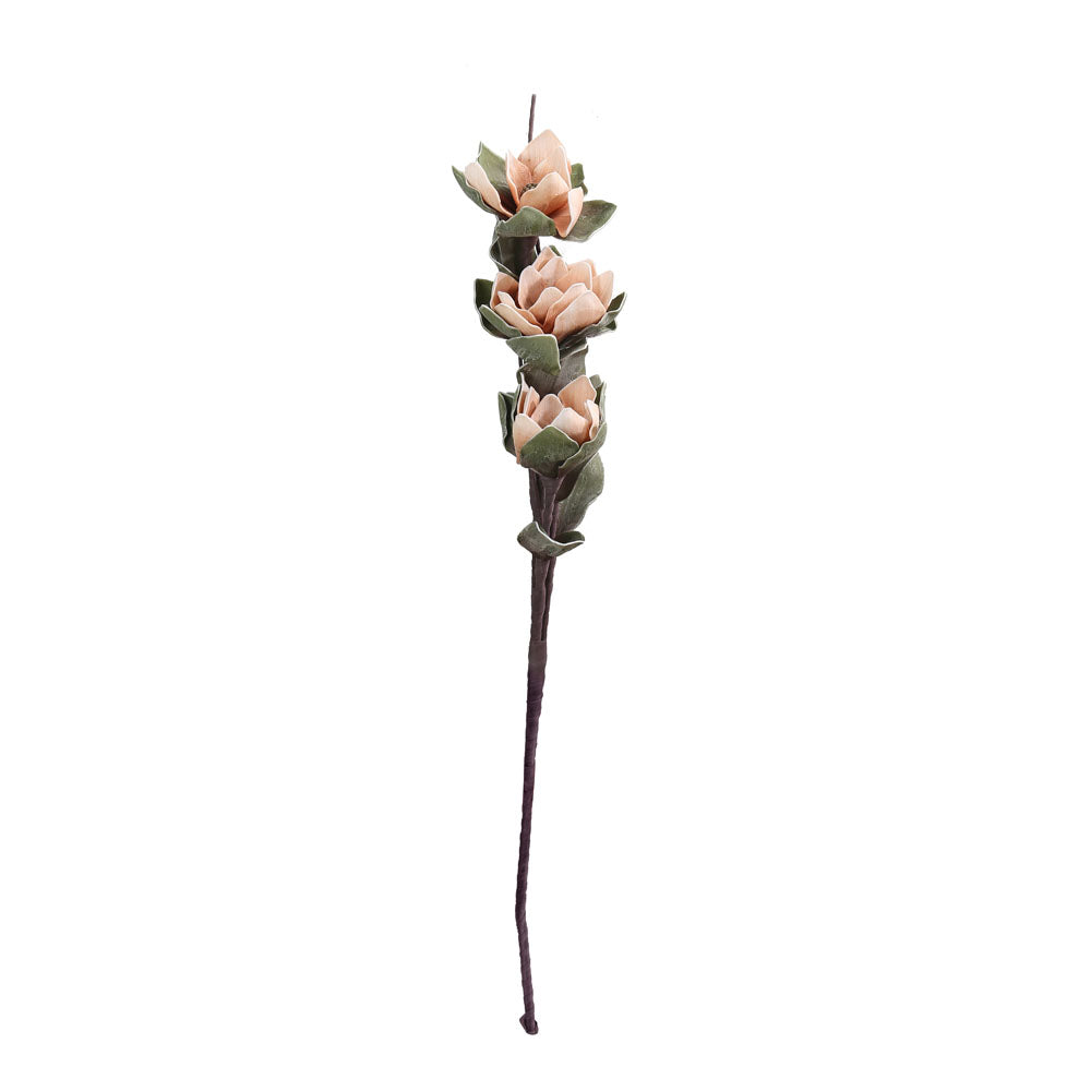 Artificial 3 Rose Flowers Stick (Beige)