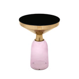 Apollo Glass Side Table (Pink)