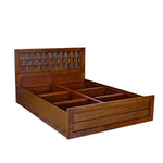 Hedron Queen Bed With Box Storage (Antique Cherry)