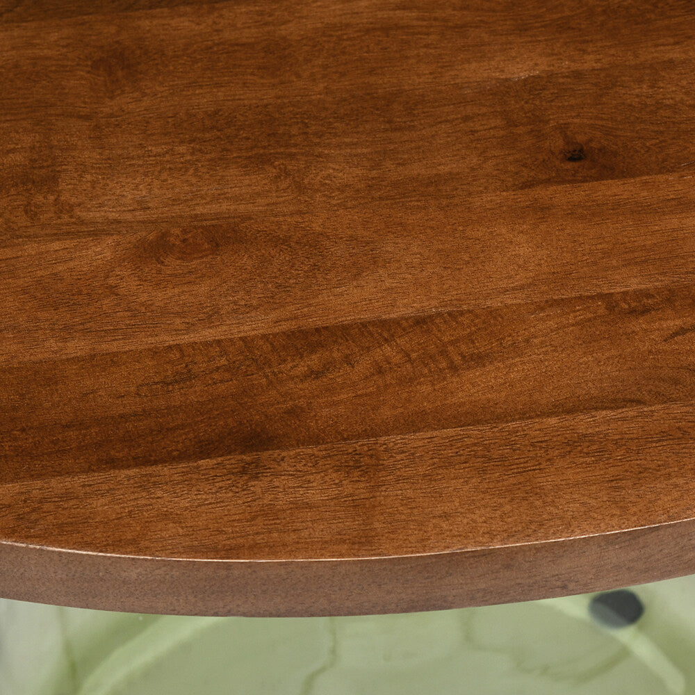 Pixie Glass Center Table With Wooden Top (Walnut)