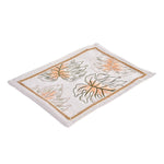 Leaf Design Cotton Rectangular Table Placemat (Multicolor)