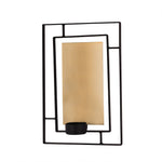 Decorative Rectangular Iron Wall Sconce (Black & Gold)