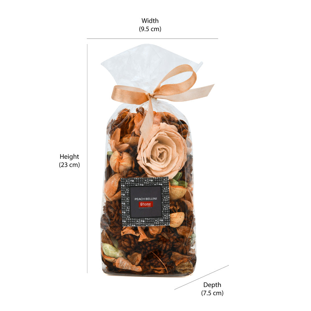 Peach Bellini Fragrance Dried Flowers and Leaves Potpourri Pouch 125 gm (Peach)