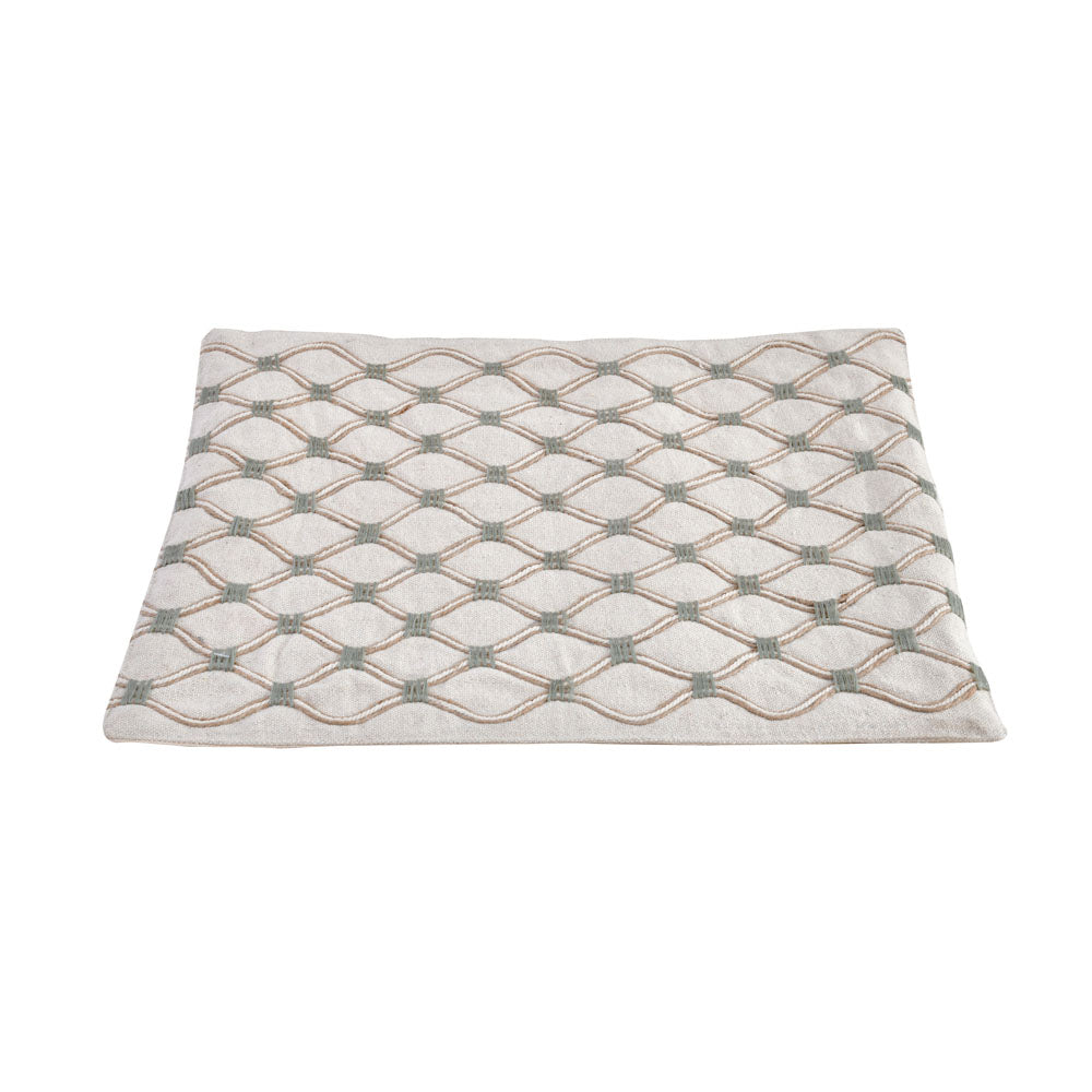 Abstract Cotton Rectangular Table Placemat (Grey)