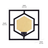 Decorative Hexagonal Iron Wall Sconce (Black & Gold)