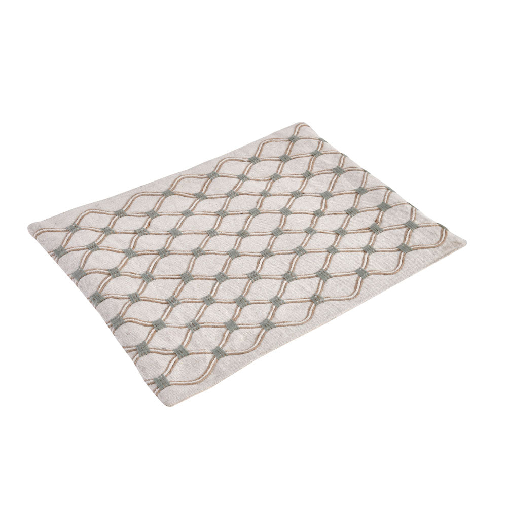 Abstract Cotton Rectangular Table Placemat (Grey)