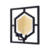 Decorative Hexagonal Iron Wall Sconce (Black & Gold)