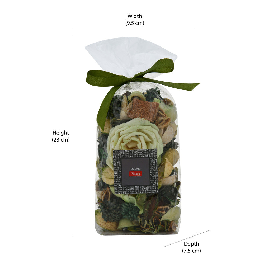 Ocean Fragrance Dried Flowers and Leaves Potpourri Pouch 125 gm (Green)