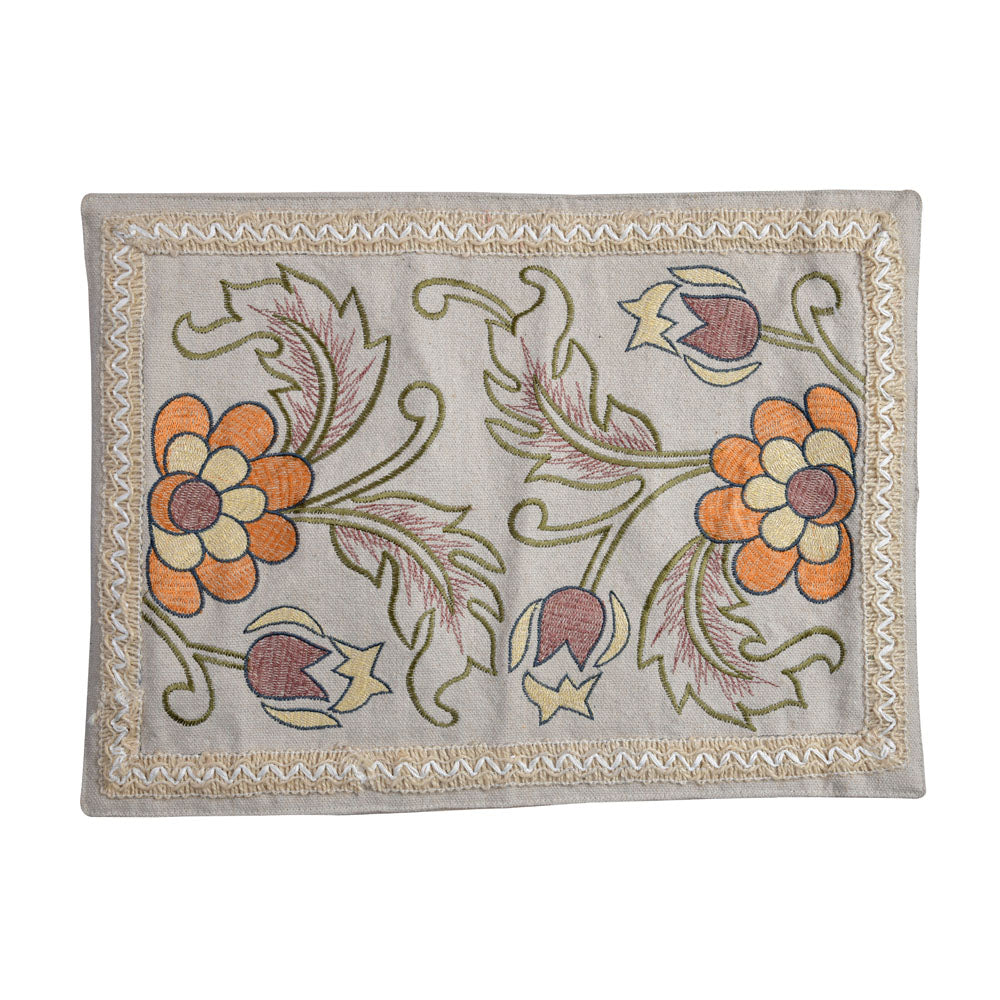 Floral Cotton Rectangular Table Placemat (Multicolor)