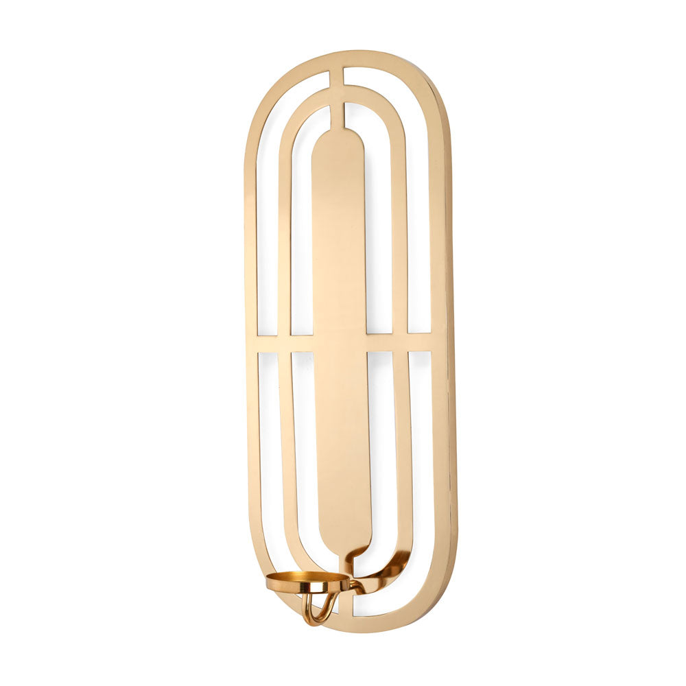 Decorative Oval Arch Iron Wall Sconce (Gold)