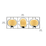 Decorative Three Ovals Iron Wall Sconce (Black & Gold)