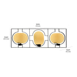 Decorative Three Ovals Iron Wall Sconce (Black & Gold)