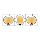 Decorative Three Ovals Iron Wall Sconce (Black & Gold)