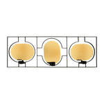 Decorative Three Ovals Iron Wall Sconce (Black & Gold)