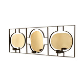 Decorative Three Ovals Iron Wall Sconce (Black & Gold)