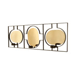 Decorative Three Ovals Iron Wall Sconce (Black & Gold)