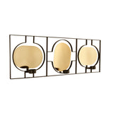 Decorative Three Ovals Iron Wall Sconce (Black & Gold)