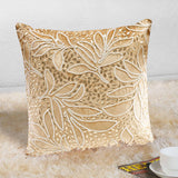 Floral Beaded 16" x 16" Cushion Cover (Gold)