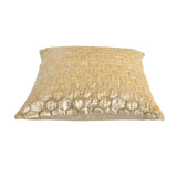 Honeycomb Embroidered Pattern 16" x 16" Cushion Cover (Gold)