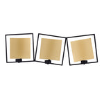 Decorative Three Squares Iron Wall Sconce (Black & Gold)